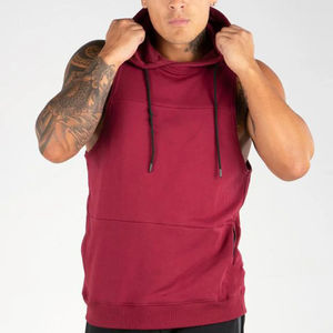 OEM Custom Color Logo Men's Tank Tops Plain Zipper Fleece <b>Sleeveless</b> <b>Hoodie</b> Gym Wear Sweatshirt for Boys Sportswear - Product Image 5