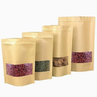 Sacs en papier kraft refermables avec fermeture éclair, personnalisés, imprimés, de haute qualité, classiques, en matériaux recyclés, pour l'emballage alimentaire