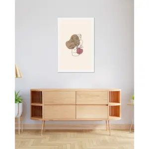 กรอบรูปไม้ตกแต่งสีขาว ขนาด 60 x 90 ซม. ลายไม้ไผ่และผ้าแคนวาส รูปทรงสี่เหลี่ยม พร้อมกระจก สำหรับใส่รูปถ่ายขนาด A4 แบบแขวน - Product Image 3