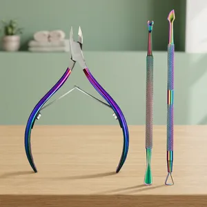 Ensemble de coupe-cuticules et repousse-ongles en acier inoxydable pour bébé avec ouverture large, outils de manucure professionnels pour salons de manucure - Product Image 1