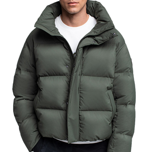 Best Selling High Quality Men's Puffer Bubble <b>Jacket</b> Canvas Stand Collar Winter Windproof New Design Wholesale - Product Image 3