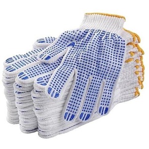 Hombres Mujeres Heavy Duty Pvc Punteado Agarre firme Antideslizante Utilidad Guantes de trabajo de punto de algodón para construcción Jardinería - Product Image 1