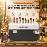 Impresora UV Rotativa de 360 Grados para Botellas de Suero, Máquina de Impresión Cilíndrica, Impresora Digital para Botellas con Impresión Completa, CMYK, Blanco, Barniz