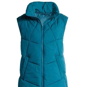 Chaleco hinchado de media manga al por mayor, chaqueta acolchada de invierno con forro aislante y cremallera completa, nuevo diseño, chaleco a prueba de viento a la moda para mujer - Product Image 1