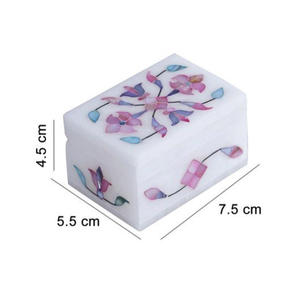 Joyero de mármol italiano de exportador de fabricante indio, artesanías rectangulares con incrustaciones de perlas Madre, tamaño personalizado, varios tamaños - Product Image 4