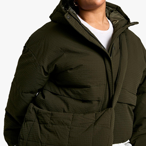 Chaqueta acolchada corta ligera para mujer, prendas de vestir exteriores cálidas transpirables ecológicas, ropa de calle, moda de invierno acolchada acogedora - Product Image 2
