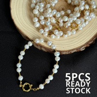 Bracelet artisanal en perles de pierres précieuses baroques et perles d'eau douce, breloques en acier inoxydable, tendance, pour fournisseur de bijoux personnalisés