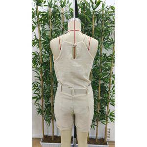 Women'<b>s</b> Halter Neck <b>Blouse</b> <b>and</b> Short Two-Piece Set, 25852 - Beige - Product Image 5