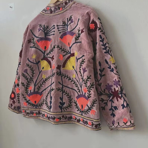 Pink Velvet Suzani <b>Jacket</b> <b>Short</b> Embroidered Coat Gift For Her Bridesmaid Velvet <b>Jackets</b> Winter <b>Short</b> Coat Winter Kimono <b>Jacket</b> - Product Image 1