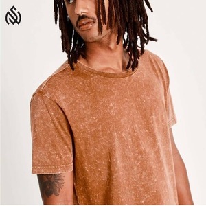 Camiseta Vintage lisa con lavado ácido para hombre, ropa de verano de gran tamaño con hombros caídos, camisas transpirables de alta calidad en stock a granel 2025 - Product Image 5