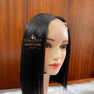 GRANDE VENTE 50% os droit bob perruque couleur noire naturelle 10 pouces vietnamien extension de cheveux humains génie trame - Product Image 5
