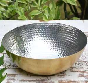 Vente chaude en métal poli servant bol décoratif deux tons or et argent-cadeau décoratif jetable pour les fêtes arrivée fraîche - Product Image 3