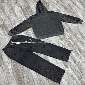 Conjunto de sudaderas con capucha para hombre con cremallera extragrande, ropa de calle de algodón con diseño de serigrafía personalizada Boxy Sun Fade Wash - Product Image 5