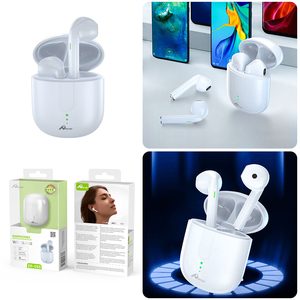 Home Digitalome Écouteurs intra-auriculaires sans fil blancs EP-053-1 avec microphone pour les jeux sur les téléphones mobiles, les ordinateurs et les voyages - Product Image 3