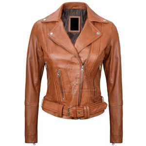 Chaquetas de Cuero Transpirables para Mujer, Invierno, Cuello Alto, Tejidas, Ecológicas, Duraderas, Alta Calidad, Bajo Precio, Hechas en Pakistán - Product Image 1