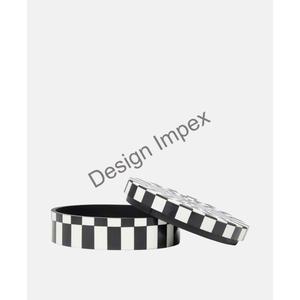 Boîte à bijoux ronde en incrustation d'os, style personnalisé, emballage de cadeaux personnalisés, utilisation de boîtes écologiques, impression d'échecs, prix de gros - Product Image 1