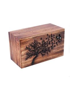 Wooden <b>Box</b> Funeral Cremation Urns <b>for</b> Human <b>Ashes</b> Adult Large - Burial Urns <b>for</b> Columbarium (180 Cubic Inches Antique) - Product Image 5