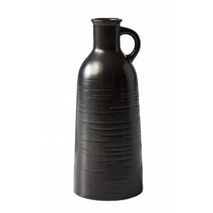 Jarrón negro y dorado, organizador elegante para flores suculentas, velas, utensilios y decoración moderna y elegante para el hogar de la India - Product Image 3