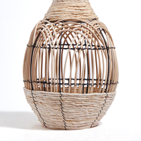 Vas Bunga Dekoratif Art Deco Rotan Anyaman Tangan Modern Rustic Awet Warna Kuning Alami untuk Dekorasi Rumah - Obral!