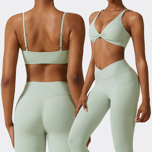 Conjunto de Yoga de calidad superior Material sólido duradero con patrón a cuadros Gimnasio Fitness Ropa deportiva para entrenamiento y ropa de gimnasio - Product Image 4