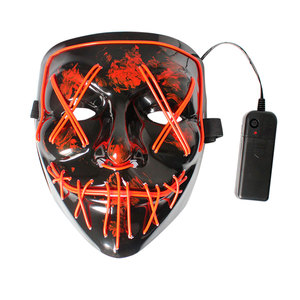 หน้ากากไฟ LED สำหรับคอสเพลย์ Purge ในวันฮาโลวีน พร้อมดีไซน์ผีเรืองแสง ทำจากพลาสติก สำหรับงานปาร์ตี้และงานแฟนซี - Product Image 4
