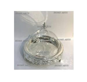 Stainless Steel <b>Cake</b> Serving Tray With <b>Glass</b> <b>Dome</b> Premium Quality Serving Tray With <b>Dome</b> For Restaurant Usage - Product Image 4