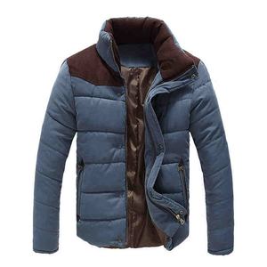 Chaqueta acolchada ligera cortavientos hinchada Premium con logotipo personalizado, abrigo de invierno acolchado de lona negra - Product Image 1