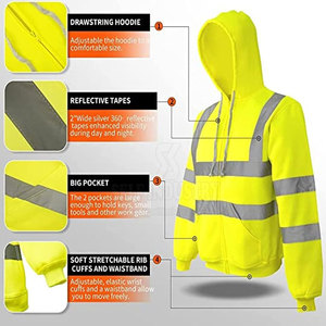 เสื้อฮู้ด Hi-Vis แบบสั่งทำความปลอดภัยในการทำงาน - Product Image 4