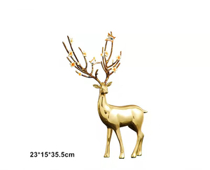 Juego de Esculturas de Ciervos Chapadas en Oro, Estatua de Animal Moderna para Decoración de Mesa, Sala de Estar u Oficina, Diseño Artístico Contemporáneo - Product Image 2