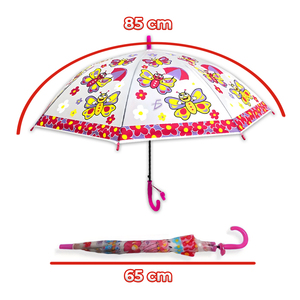 Ombrello con Design a Farfalla, 8 Stecche in Poliestere, Tessuto Resistente ai Raggi UV e Idrorepellente, Stile Dritto con Motivo Cartoon - Product Image 4