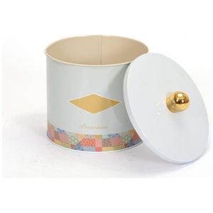 กระป๋องโลหะทรงกลม1.7L พร้อมที่จับลูกบิดลวดลายปะต่อ Ø140x125mm สีเขียวติดพื้นหลังกระป๋องโลหะหมวดหมู่สินค้า - Product Image 4