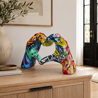 Ornement artistique créatif en résine, motif geste d'amour graffiti, pour la décoration de la maison, du salon, du bureau ou du bureau, cadeau de la Saint-Valentin