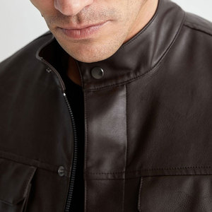 OEM Service Market Men's Leather Jacket <b>Camouflage</b> Pattern Customizable High Street Style Front Zipper Closure - Product Image 6