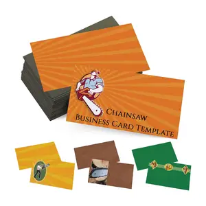 Tarjetas de Visita Personalizadas Esenciales para Pequeñas Empresas, 3.5 x 2 Pulgadas, Acabado Mate, Diseño de Motosierra - Product Image 1