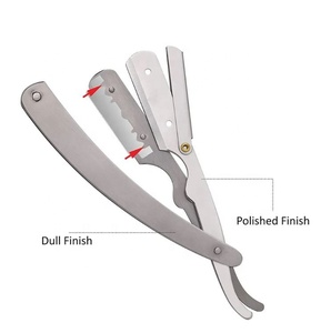 Navaja de Afeitar Recta de Acero Inoxidable de Alta Calidad con Empuñadura Antideslizante para Dar Forma a la Barba y Uso en Barberías - Product Image 2