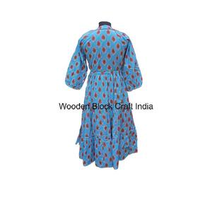 Robe midi Himanshi en coton imprimé floral et confortable faite à la main pour les femmes robe midi confortable de fête - Product Image 6