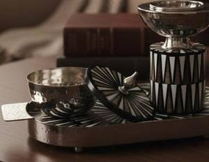 Juego de Quemadores de Incienso con Incrustaciones Geométricas de Lujo, con Bandeja Martillada, Soporte para Oud, para Regalos de Ramadán, Decoración del Hogar de Oriente Medio y el Golfo - Product Image 5