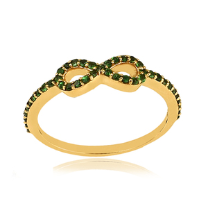 แหวนเงินแท้ 925 ชุบทองคำแท้ ดีไซน์อินฟินิตี้ ประดับพลอยทซาโวร์ไทด์ ดีไซน์คลาสสิก เหมาะสำหรับงานแต่งงาน งานเลี้ยงฉลองครบรอบ และเป็นของขวัญ - Product Image 3