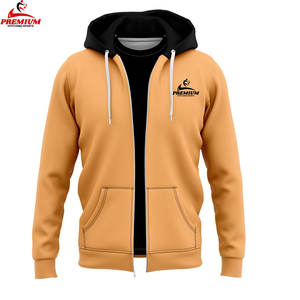 Sweat-shirts à fermeture éclair pour hommes de qualité supérieure, en polyester et coton, respirants, coupe-vent, en polaire, vêtements de rue, logo personnalisé, vêtements d'hiver - Product Image 6