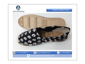 Luz ponderada transpirable calidad garantizada 100% Natural flor impresión lona alpargata para mujer de mejor vendedor en la India - Product Image 2