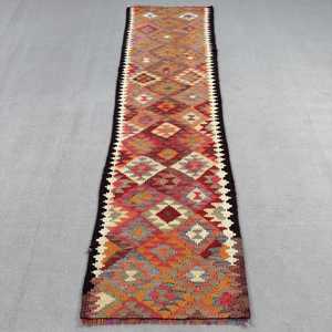 2.5x9.3 ft Rug, <b>Runner</b> Vintage Rug, <b>Red</b> Kilim Persian Rug - Product Image 1