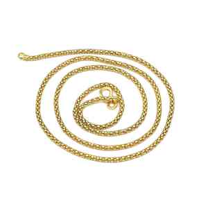 Collier chaîne en or micro-plaqué 14K 18K 24K en gros, chaînes de mode, colliers, style chaîne en or à maillons ronds. - Product Image 1