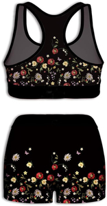 Conjunto de sujetador y pantalones cortos de gimnasio activo Logotipo personalizado Ropa de yoga para fitness Pantalones cortos de cintura sin costuras ecológicos Trajes superiores - Product Image 2