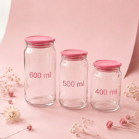 Gobelet en verre en forme de canette de soda aux cerises rouges d'été, avec couvercle, logo personnalisé OEM imprimé
