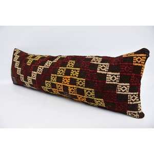 หมอนขนสัตว์สีน้ำตาล18X18นิ้วสุดหรูทอลายดอกไม้แนววินเทจเน้นการตกแต่งด้วยการเย็บปะติดปะต่อกันขนาด12X36นิ้ว - Product Image 4