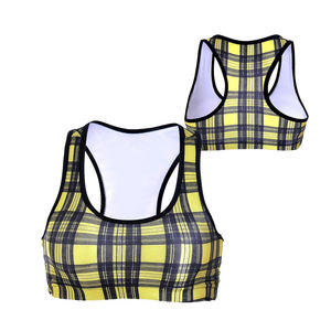 Sujetador deportivo sin costuras para mujer al por mayor, ropa de yoga y gimnasio con tiras de compresión acolchada, OEM, logotipo personalizado, secado rápido, fitness de alto impacto - Product Image 1