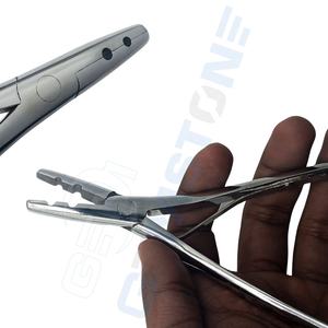 Pince à sertir professionnelle en acier inoxydable de 7 pouces pour extensions de cheveux, micro-perles, pince courbée à 2 trous, nano-anneaux - GEMSTONE ENTERPRISES - Product Image 2