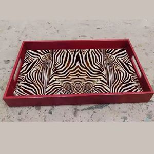 Bandejas decorativas para el hogar, bandejas rectangulares para servir con asas, bandeja decorativa de almacenamiento, restaurante y Hotel - Product Image 6