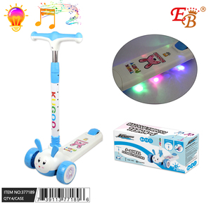 Scooter elettrico a 3 ruote blu con suono e luce si ripiega 36V 250W potenza del motore per bambini acciaio e materiale in PU 4 pz/cartone - Product Image 1