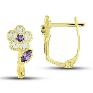 High Quality 14K Pure Gold Drop <b>Earrings</b> Fine Enamel <b>Kids</b> Trendy Style Handmade Turkey Featuring 18K 21K 22K Pearl Silver Gif - Product Image 1